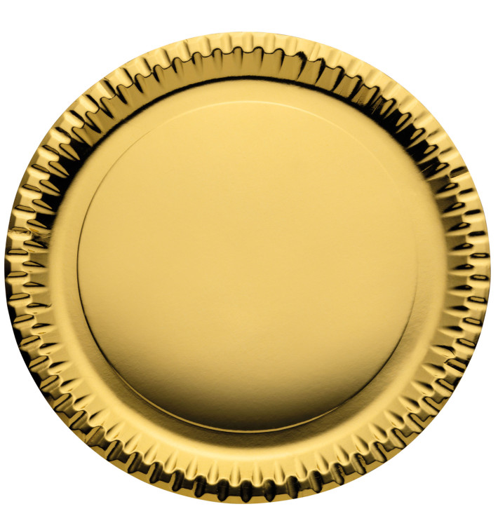 Piatto di Carta Tondo "Party" Oro Ø290mm (60 Pezzi) Piatto di Carta Tondo "Party" Oro Ø290mm (60 Pezzi)