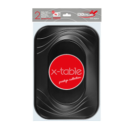 Vassoio di Plastica PP "X-Table" Nero 330x230mm (60 Pezzi)