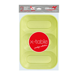 Vassoio di Plastica PP "X-Table" 3C Lime 330x230mm (30 Pezzi)