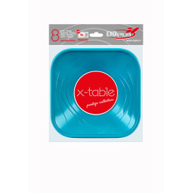 Ciotola Plastica PP "X-Table"  Turchese 18x18cm (120 Pezzi)