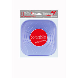 Piatto di Plastica PP "X-Table" Piazza Piano Viola 180mm (120 Pezzi)
