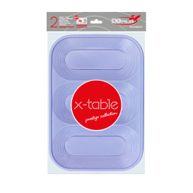 Vassoio di Plastica PP "X-Table" 3C Viola 330x230mm (2 Pezzi)