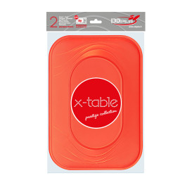 Vassoio di Plastica PP "X-Table" Arancione 330x230mm (2 Pezzi)