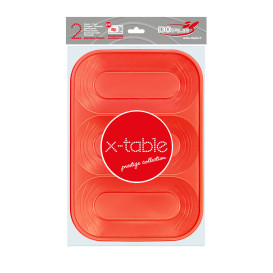 Vassoio di Plastica PP "X-Table" 3C Arancione 330x230mm (2 Pezzi)