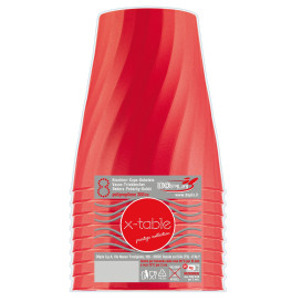 Bicchiere di Plastica PP "X-Table" Rosso 320ml (8 Pezzi)