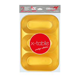 Vassoio di Plastica PP "X-Table" 3C Oro 330x230mm (30 Pezzi)