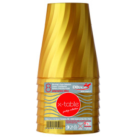 Bicchiere di Plastica PP "X-Table" Oro 320ml (128 Pezzi)