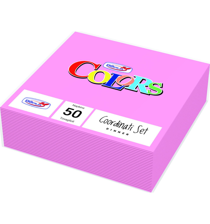 Tovagliolo di Carta 2 Velis Rosa 33x33cm (50 Pezzi) Tovagliolo di Carta 2 Velis Rosa 33x33cm (50 Pezzi)