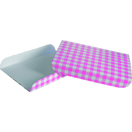 Vassoio di Carta Rosa per Gaufres 13,5x10cm (100 Pezzi)