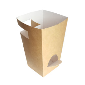 Scatola in Carta Churros al Cioccalato Kraft 78x78x179mm (25 Pezzi)
