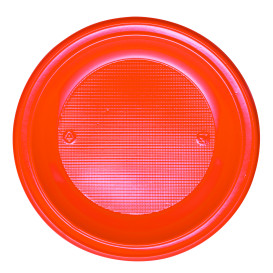 Piatto di Plastica PS Fondo Arancione Ø220mm (600 Pezzi)