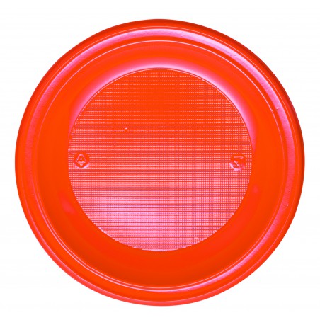 Piatto di Plastica PS Fondo Arancione Ø220mm (600 Pezzi)