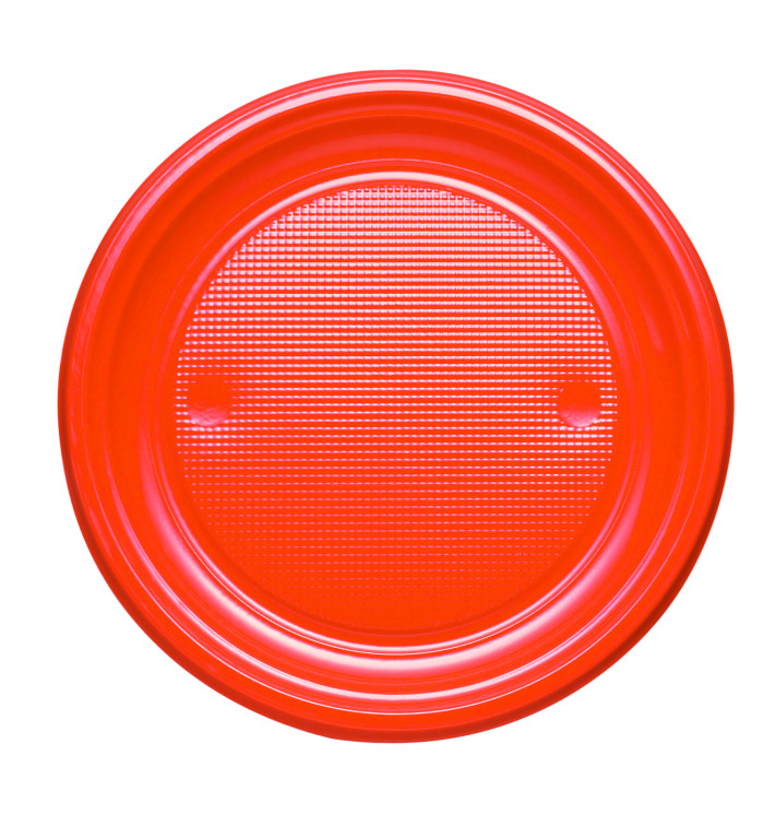 Piatto di Plastica PS Piano Arancione Ø170mm (1100 Pezzi) Piatto di Plastica PS Piano Arancione Ø170mm (1100 Pezzi)