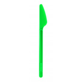 Coltello di Plastica PS Verde 175mm (20 Pezzi)