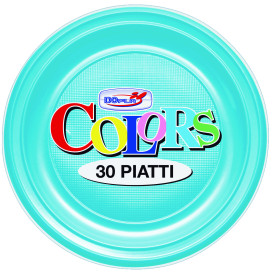 Piatto di Plastica PS Fondo Turchese Ø220mm (600 Pezzi)