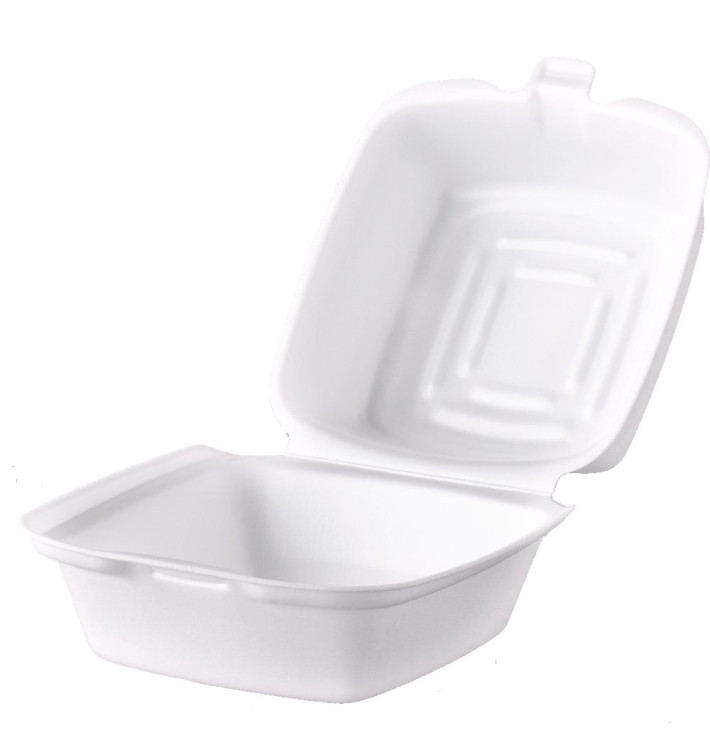 Contenitori Hamburger in Polistirolo Bianco 130x130x80mm (500 Pezzi) Contenitori Hamburger in Polistirolo Bianco 130x130x80mm (500 Pezzi)