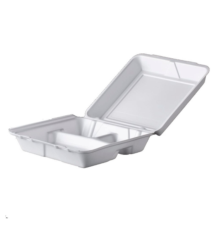 Contenitori EPS MenuBOX 3Sco. Bianco 240x235mm (100 Pezzi)