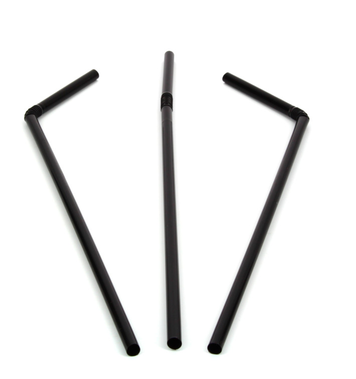 Cannuccia Flessible Nera per Bevande Ø5mm 23cm (20.000 Pezzi) Cannuccia Flessible Nera per Bevande Ø5mm 23cm (20.000 Pezzi)