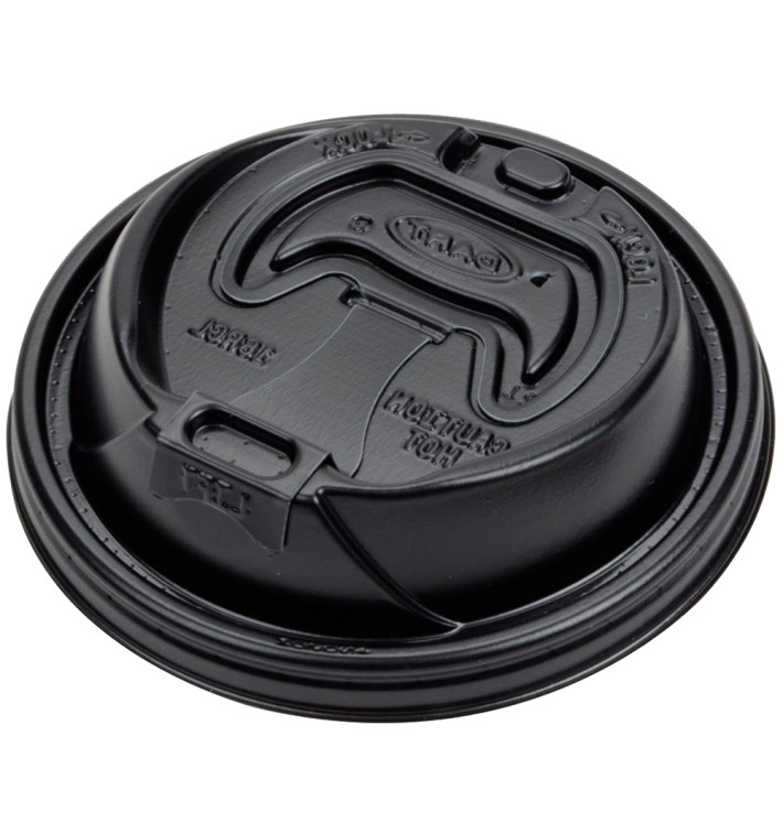 Coperchio "Lift n' Lock" PS Nero Ø9,4cm (100 Pezzi) Coperchio "Lift n' Lock" PS Nero Ø9,4cm (100 Pezzi)