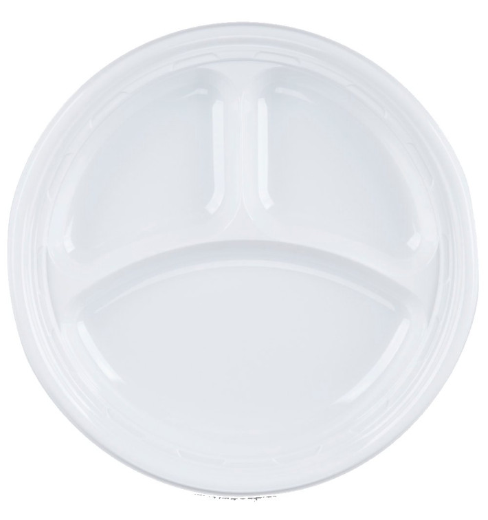 Piatto di Plastica PS "Famous Impact" 3Sco. Bianca Ø230mm (125 Pezzi) Piatto di Plastica PS "Famous Impact" 3Sco. Bianca Ø230mm (125 Pezzi)