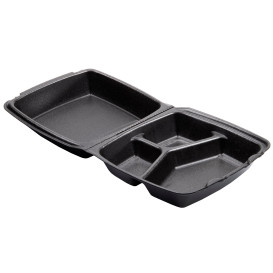 Contenitori EPS Lunchbox 3 Sco. Nero 210x200mm (100 Pezzi)