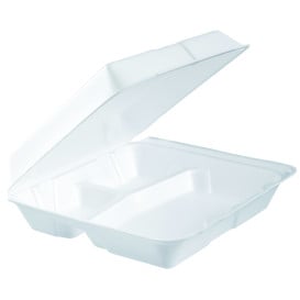Contenitori EPS MenuBOX 3Sco. Rimovible Bianco 240x235mm (100 Pezzi)
