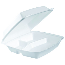 Contenitori EPS MenuBOX 3Sco. Bianco 240x235mm (100 Pezzi)
