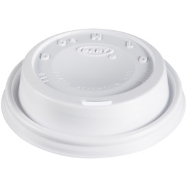 Coperchio di plastica PS "Cappuccino" Bianco Ø8,1cm (100 Pezzi)