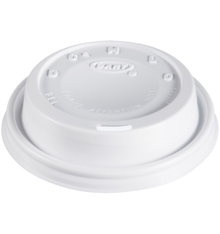 Coperchio di plastica PS "Cappuccino" Bianco Ø8,1cm (100 Pezzi) Coperchio di plastica PS "Cappuccino" Bianco Ø8,1cm (100 Pezzi)