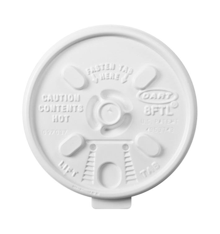 Coperchio "Lift n' Lock" PS Bianco Ø8,1cm (1000 Pezzi) Coperchio "Lift n' Lock" PS Bianco Ø8,1cm (1000 Pezzi)