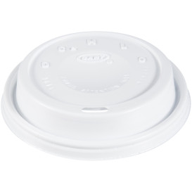 Coperchio di plastica PS "Cappuccino" Bianco Ø9,4cm (1000 Pezzi)