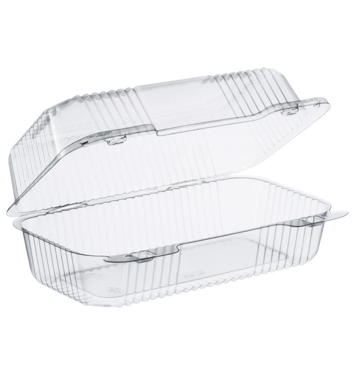Contenitore Plastica OPS "StayLock" Coperchio Trasp. 878ml (250 Pezzi) Contenitore Plastica OPS "StayLock" Coperchio Trasp. 878ml (250 Pezzi)