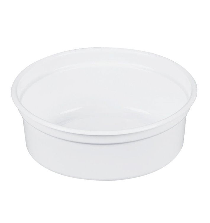 Contenitore di Plastica PP "Deli" 8Oz/266ml Bianco Ø120mm (25 Pezzi)