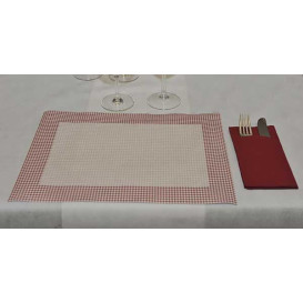 Tovaglietta di Carta 30x40cm "Piede di Gallo" Bordò 50g (500 Pezzi)