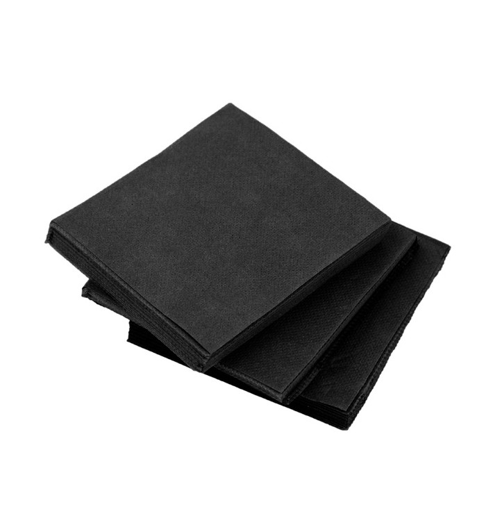 Tovagliolo di Carta micro-point Nero 20x20cm (100 Pezzi)