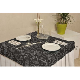 Tovaglia Non Tessuto Nero "Cachemir" 120x120cm (150 Pezzi)