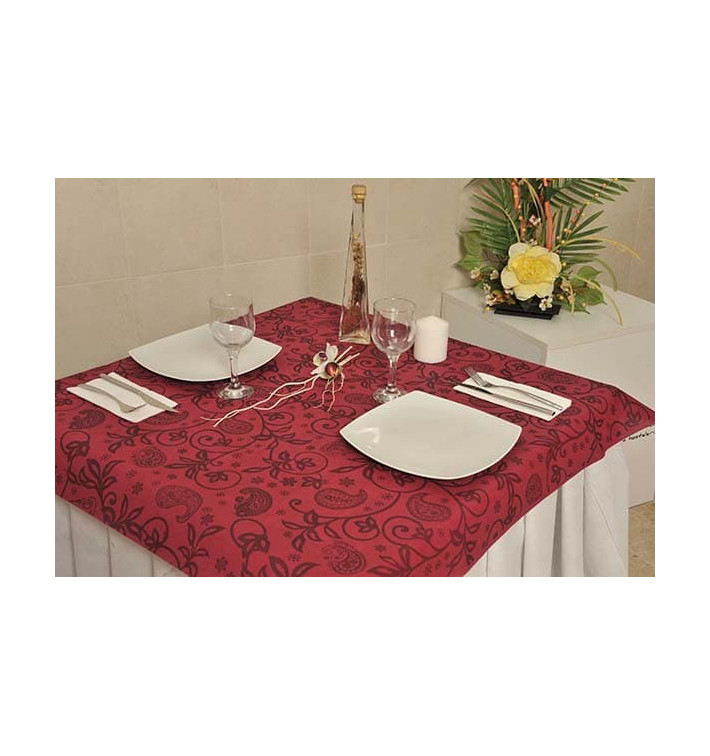 Tovaglia Non Tessuto Bordò "Cachemir" 120x120cm (150 Pezzi) Tovaglia Non Tessuto Bordò "Cachemir" 120x120cm (150 Pezzi)