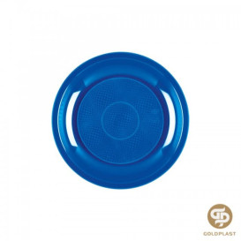 Piatto Plastica Piano Blu Mediterraneo Round PP Ø220mm (50 Pezzi)