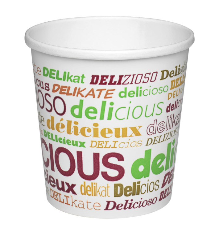 Coppette di Carta "Delicious" 16Oz/473ml Ø9,8cm (25 Pezzi) Coppette di Carta "Delicious" 16Oz/473ml Ø9,8cm (25 Pezzi)