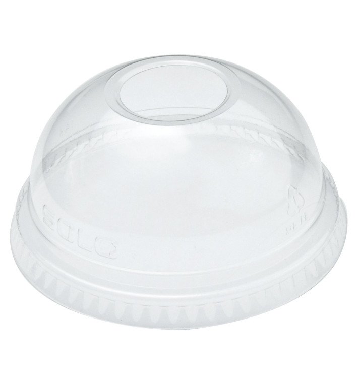 Coperchio Cupola con Foro PET Glas Ø7,8cm (100 Pezzi) Coperchio Cupola con Foro PET Glas Ø7,8cm (100 Pezzi)