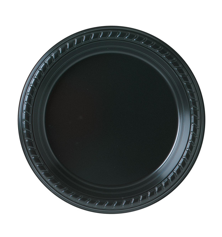 Piatto di Plastica Party PS Piano Nero Ø180mm (25 Pezzi) Piatto di Plastica Party PS Piano Nero Ø180mm (25 Pezzi)