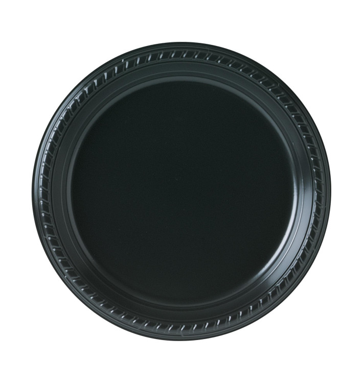 Piatto di Plastica Party PS Piano Nero Ø230mm (25 Pezzi) Piatto di Plastica Party PS Piano Nero Ø230mm (25 Pezzi)