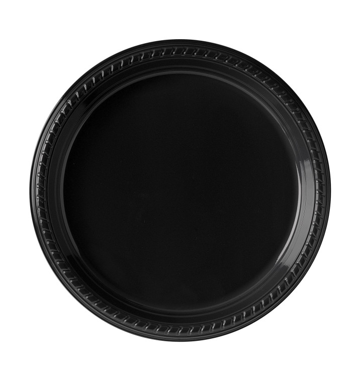 Piatto di Plastica Party PS Piano Nero Ø260mm (25 Pezzi) Piatto di Plastica Party PS Piano Nero Ø260mm (25 Pezzi)
