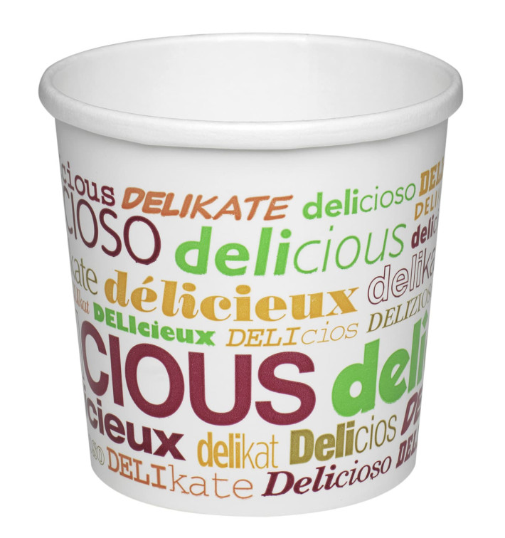 Coppette di Carta "Delicious" 26Oz/770ml Ø11,7cm (500 Pezzi) Coppette di Carta "Delicious" 26Oz/770ml Ø11,7cm (500 Pezzi)