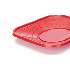 Piatto di Plastica PP "X-Table" Piazza Piano Rosso 180mm (8 Pezzi)