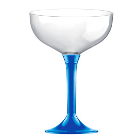 Coppa Plastica Champagne Gambo Blu Mediterraneo 200ml 2P (200 Pezzi)
