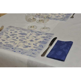 Tovaglietta di Carta 30x40cm "Frutti di Mare" Blu 50g (2500 Pezzi)