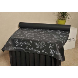 Tovaglia Rotolo Non Tessuto Nero "Musicale" 1,2x50m 50g (1 Unità)