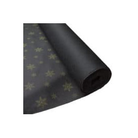 Tovaglia Rotolo Non Tessuto Nero "Stelle" Oro 1,2x50m 50g (1 Unità)
