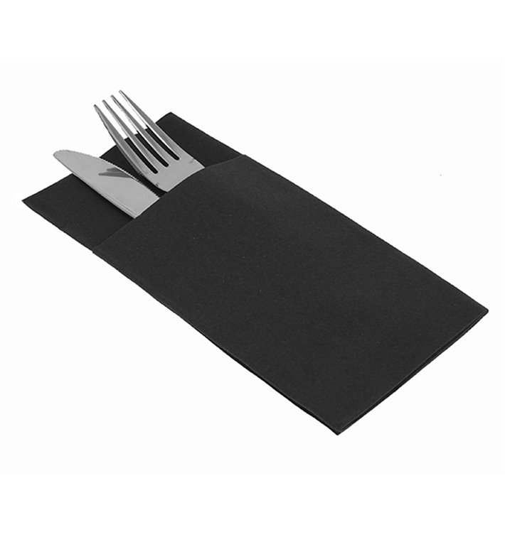 Tovagliolo Kanguro di Airlaid Nero 33x40cm (30 Pezzi) Tovagliolo Kanguro di Airlaid Nero 33x40cm (30 Pezzi)